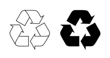 recyclage et recycler ligne icône vecteur dans plat style