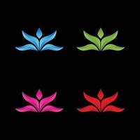 dégradé de fleurs abstraites dans un modèle de conception de logo en mode quatre couleurs vecteur