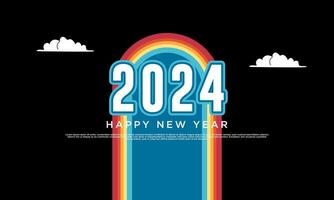 content Nouveau année 2024 bannière logo conception illustration, Créatif et coloré Nouveau année 2024 vecteur