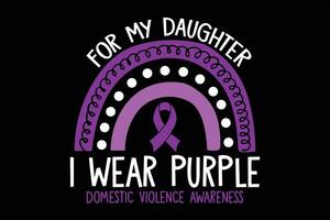 je porter violet pour mon fille national la violence conscience T-shirt conception vecteur
