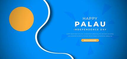content Palau indépendance journée conception papier Couper formes Contexte illustration pour affiche, bannière, publicité, salutation carte vecteur