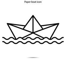 icône de bateau en papier vecteur