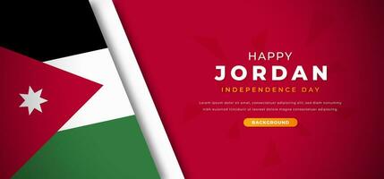 content Jordan indépendance journée conception papier Couper formes Contexte illustration pour affiche, bannière, publicité, salutation carte vecteur