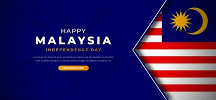 content Malaisie indépendance journée conception papier Couper formes Contexte illustration pour affiche, bannière, publicité, salutation carte vecteur
