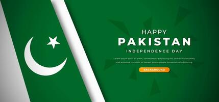 content Pakistan indépendance journée conception papier Couper formes Contexte illustration pour affiche, bannière, publicité, salutation carte vecteur