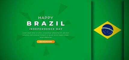 content Brésil indépendance journée conception papier Couper formes Contexte illustration pour affiche, bannière, publicité, salutation carte vecteur