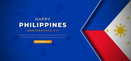 content philippines indépendance journée conception papier Couper formes Contexte illustration pour affiche, bannière, publicité, salutation carte vecteur