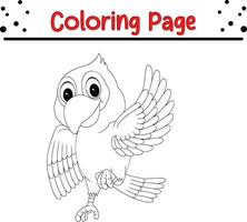 oiseau coloration page pour enfants. vecteur