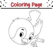 bébé oiseau coloration page pour enfants. animal coloration livre vecteur