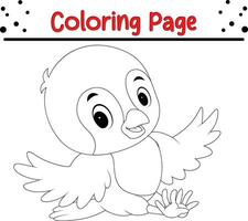 bébé oiseau coloration page pour enfants. animal coloration livre vecteur