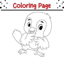 bébé oiseau coloration page pour enfants. animal coloration livre vecteur