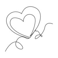 valentines journée cœur forme continu un ligne vecteur art et l'amour forme art dessin