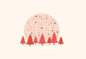 minimal rouge Noël arbre Contexte vecteur illustration