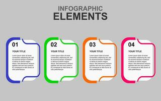 infographie modèle avec 4 coloré pas pour présentations, affaires et affiches. vecteur