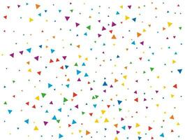 Nouveau année triangulaire confettis. lumière arc en ciel briller confettis Contexte. coloré de fête texture vecteur