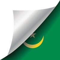 drapeau mauritanie avec coin recourbé vecteur