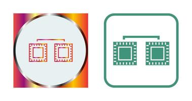 icône de vecteur connecté de processeurs uniques