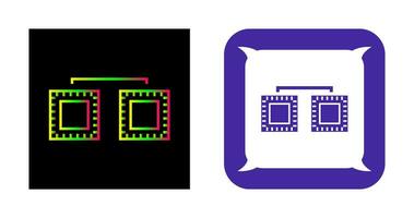 icône de vecteur connecté de processeurs uniques
