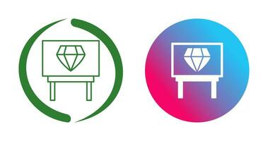 icône de vecteur d'exposition de diamants