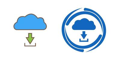 téléchargement unique à partir de l'icône de vecteur de nuage