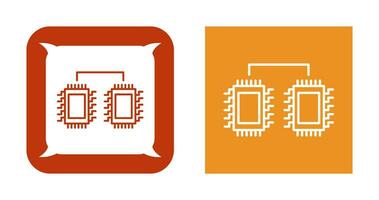 icône de vecteur de processeurs connectés