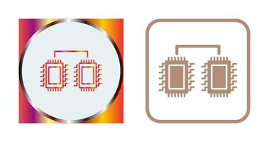 icône de vecteur de processeurs connectés