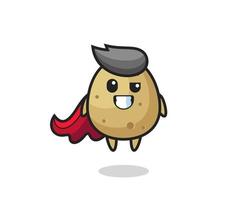 le personnage mignon de pomme de terre en tant que super-héros volant vecteur