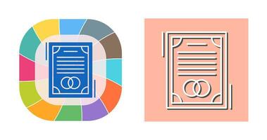 icône de vecteur de contrat de mariage