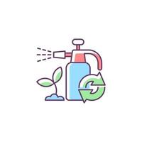 icône de couleur rvb de recharge de produits chimiques de jardin vecteur