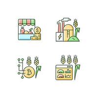 ensemble d'icônes de couleur rvb innovations agricoles vecteur