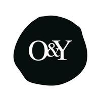 oy initiale logo lettre brosse monogramme entreprise vecteur