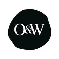 ow initiale logo lettre brosse monogramme entreprise vecteur