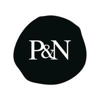 pn initiale logo lettre brosse monogramme entreprise vecteur