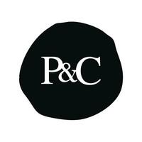 PC initiale logo lettre brosse monogramme entreprise vecteur