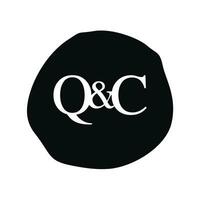 QC initiale logo lettre brosse monogramme entreprise vecteur