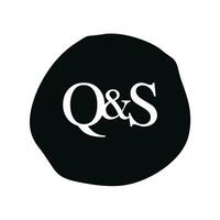 qs initiale logo lettre brosse monogramme entreprise vecteur