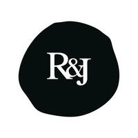 rj initiale logo lettre brosse monogramme entreprise vecteur