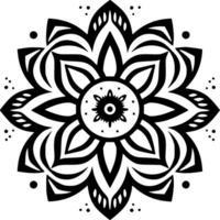 mandala, noir et blanc vecteur illustration