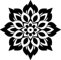 mandala - noir et blanc isolé icône - vecteur illustration