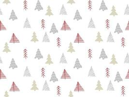 main tiré Noël des arbres modèle. sans couture griffonnage vecteur illustration pour fond d'écran, textile, emballage