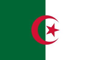 classique drapeau Algérie. officiel drapeau Algérie avec Taille proportions et original couleur. la norme Couleur et taille. indépendance journée. bannière modèle. nationale drapeau Algérie avec manteau de bras. vecteur