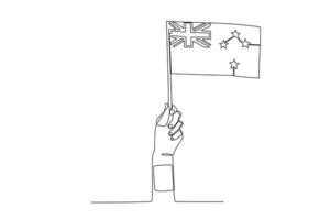 une main en portant le australien drapeau vecteur