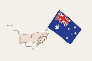 Couleur illustration de une main en portant le australien drapeau vecteur