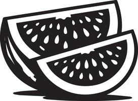 pastèque vecteur silhouette, pastèque fruit vecteur, plat illustration