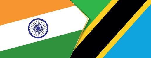 Inde et Tanzanie drapeaux, deux vecteur drapeaux.