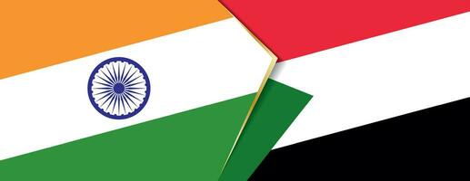 Inde et Soudan drapeaux, deux vecteur drapeaux.