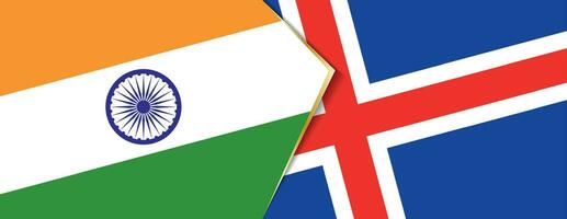 Inde et Islande drapeaux, deux vecteur drapeaux.
