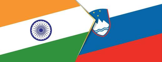Inde et slovénie drapeaux, deux vecteur drapeaux.