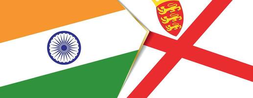 Inde et Jersey drapeaux, deux vecteur drapeaux.
