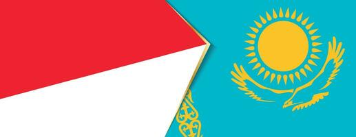 Indonésie et kazakhstan drapeaux, deux vecteur drapeaux.